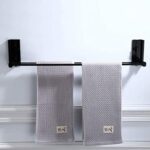 Towel Rack Multi-functional Aluminum,Foldable Double Bar Towel Rails,Bathroom Toilet Wall Mounted Towel Holder