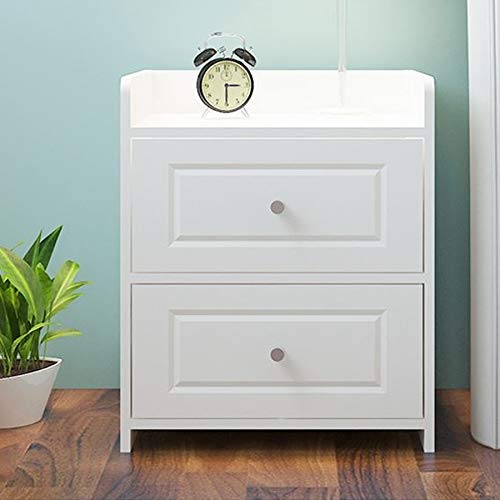 LUKEO Simple Bedroom Locker with Drawers, Wooden Bedside Table Simple Bedside Table