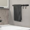 Towel Rack for Bathroom: Bath Towel Holder Wall Mounted - Matte Black Towel Bar Rod with 2 Towel Hooks 17-Inch … B0BYCGV61J