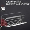 Towel Rack Holder bathroom Single layer 304 Stainless Steel Wall Mount 90 Folding Towel Rail with Hooks Storage Shelf with 3 Towel Bar 40CM (Size