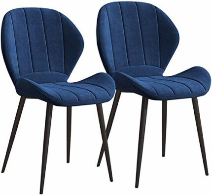 dining chair Kitchen Dining Room Furniture Chairs Dining Chairs Set Of 2 Velvet Padded Seat Sturdy Black Steel Legs Comfy Backrest Kitchen Bedroo