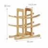 Relaxdays bamboo wine rack, for 9 standard bottles, original design, free-standing, 4.5 x 30 x 30 cm, natural