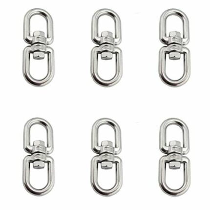 Concisea 6PCS Swivel Hooks,Heavy Duty M4 Double-Ended Swivel Hook Eye to Eye Swivel Shackle Ring Connector for Hanging Chair Swivel Grill,Sandbag