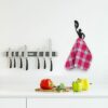 Black Towel Hook Flamenco Dancer - Decorative Wall Hook Towel Hanger for Bathroom or Kitchen - Heavy Duty Wall Mounted Space Saver with Adhesive