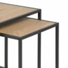 Amazon Basics Martin Nest of 2 End/Side Tables, Set of 2, 50 x 50 x 45 cm, Brown Oak-Effect with Black Legs(Previously Movian brand)