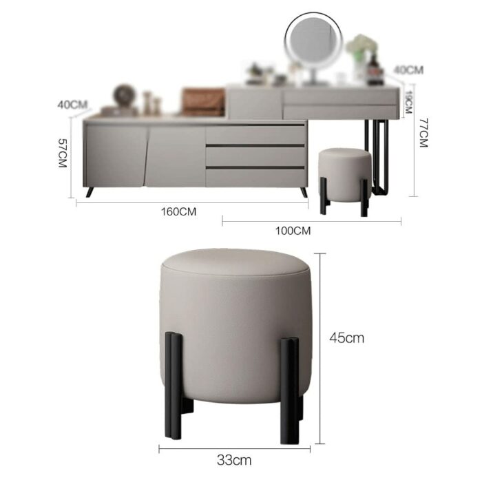 n/a Wooden Dressing Table Storage Storage Side Cabinet Corner Vanity Table Smart Vanity