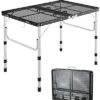 Sportneer Grill Table for Outside, 3ft(L) x 2ft(W) Height Adjustable Camping Table Lightweight Aluminum Folding Portable Metal Folding Outdoor Gr