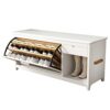 3-Tier Shoe Rack Bench Solid Wood Shoe Organizer with Shelves And Drawer Storage, Indoor Storage Chest, Bed End Stool for Entryway, Hallway, Livi