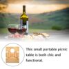 Wooden Wine Picnic Table, Foldable Snack & Cheese Tray,Perfect For Hosting Outdoor Wine Festivals, Family Picnics, Camping, Beaches