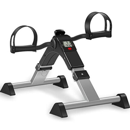 TABEKE Pedal Exerciser, Under Desk Bike Stationary Pedal Exerciser for Arm and Leg Workout, Portable Folding Sitting Desk Cycle…