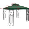 3x3m Gazebo Replacement Canopy Top Cover Double Tiered Canopy Top Cover for Outdoor BBQ Roof Cover Grill Shelter (Only Cover) Green Single top