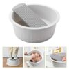 NUOBESTY Laundry Washing Tub Accessories Washboard Basin Washing Clothes Hand Wash Board Plastic Non- Washtub with Integrated Washboard for Laund