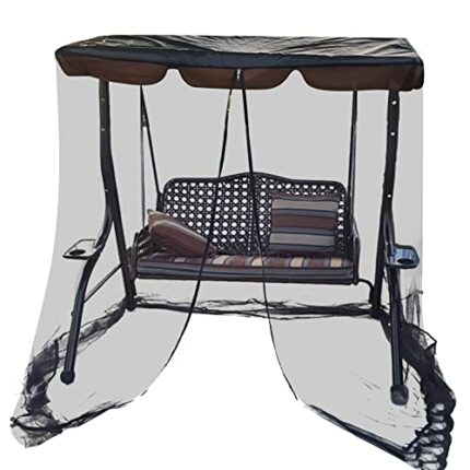 Swing Chair Mosquito Net Garden Rocking Chair Seat Mosquito Net Balcony Water Resistant Patio Seater Mesh with Zipper Mosquito Net, 125cmx205cm
