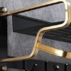 XHALERY Towel Rack Bathroom Towel Rail Wall-Mounted,Advanced Modern Fashion,Durable Double-Layer Space Aluminum Rack(Color:Black)