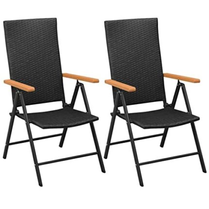 DLOETT Stackable Garden Chairs 2 Pcs Resin Weave Garden Set Outdoor Furniture Easy Assembly (Color : D, Size : Talla �nica)