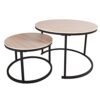 Round Nesting Coffee Table Modern Nesting Side Set of 2 End Table for Living Room Balcony Garden, etc,Round Wooden Accent Coffee Table with Solid