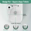 Vantency Square Toilet Seat Soft Close, Top Fit White Toilet Seats with Quick Release, Adjustable Hinges