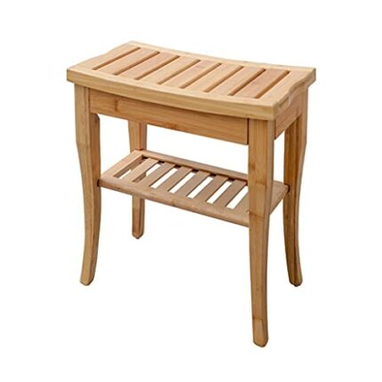 CZDYUF Household Bathroom Stool Solid Wood Waterproof Shoe Changing Stool Storage Stool Anti-corrosion Storage Shelf Bath Tray