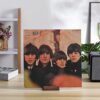 Vinyl Record Holder Display Stand - Tabletop Now Playing Album Cover Holder - Now Spinning Record Rack - Single CD Stand LP Display Shelf - Woode