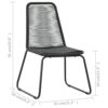 TJLSS Outdoor Chairs 2 pcs Woven Resin Black Garden Chair Minimalist Modern Outdoor Furniture