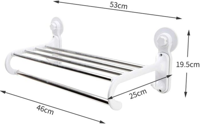 Vacuum Suction Cup Towel Bar,Removeable Shower Mat Rod Shower Door Adhesive Towel Bar Suction Towel Rack