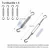 Sun Shade Sail Hardware Kit, Tiberham Heavy Duty Anti-Rust Rectangle/Square Shade Sail Installation for Patio Lawn and Garden (44 Pcs)