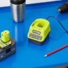 Ryobi RC18120 18V ONE+ Compact Charger, Hyper Green, 2.0Ah