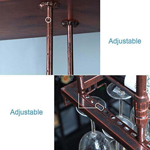 OUSIKA Wine Racks,Wall Wine Rack Hanging Wine Glass Rack Wine Cup Holder Goblet Rack Bottle Rack Glass Rack Stemware Racks Vintage Style Decorati