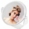 Lisseau Double Sided Small Vanity Rotation Bathroom Mirror for Travel, Makeup, Eyebrows, Shaving - 10cm 1x / 3x Magnification - with 360° Transpa