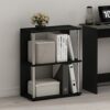Furinno Simple Design 3-Tier Bookcase/Bookshelf/Display Rack with Stainless Steel Tubes, Engineered Wood, Americano, 60.2(W) x 37.1(D) x 58.9(H)