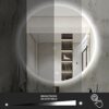 STARLEAD Round Bathroom Mirror with LED lights, 600mm Wall Mounted Mirror, LED Bathroom Mirror Bluetooth Mirror, Demister pad/Dimmable/Color Chan