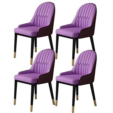 Kitchen Dining Room Furniture Chairs Living Room Dining Chairs Set Of 4,Modern PU Leather High Back Padded Soft Seat Dining Chairs,Water Proof Le