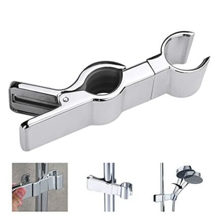 FIGFYOU Shower Head Holder, 45° Rotation Adjustable Shower Head Bracket Universal 18-25mm Shower Head Rail Holder Shower Head Holder Bracket Repl