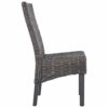 vidaXL 6x Dining Chair Kubu Rattan and Mango Wood Brown Kitchen Furniture Seat