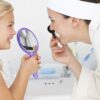 QLFJ-FurDec 2 PCS Hand Mirror, Double-sided 1X/3X Magnifying Mirror with Handle, Portable Travel Cosmetic Mirror, Transparent Frame Pocket Mirror
