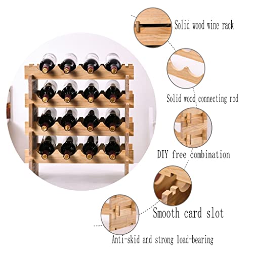 Yalych Home Kitchen Wine Racks Household Wine Rack Decoration, Wine Holder, Wood Wine Rack Stackable, Small Wine Cabinet Display Rack Wine Lattic