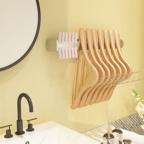 MOOWOOW Towel Holder, Self-adhesive Screws Dual Purpose, Waterproof Stainless Steel 37cm/14.5inch Bathroom Towel Rack Wall Mounted Towel Rails fo