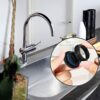 1pcs Stainless Steel Sink Tap Hole Cover Kitchen Faucet Hole Cover,Bathroom Faucet Hole Cover,Shower Plughole Cover Bathroom Push Drain Stopper P