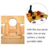 Wooden Wine Picnic Table, Foldable Snack & Cheese Tray,Perfect For Hosting Outdoor Wine Festivals, Family Picnics, Camping, Beaches