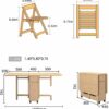 Shykey Extendable Dining Table Set, Wooden Drop Leaf Table With 4 Dining Chairs, Folding Dining Table for Kitchen Restaurant Dining Room Living R