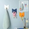 FANTESI 4PCS Self Adhesive Hooks Heavy Duty Hanger Sticky Wall Hooks, Adhesive Door Hooks, Coat Hooks, Anti-Rust Waterproof Sticky Hooks, Towel H