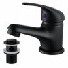 WasserRhythm Bathroom Sink Taps with Pop up Waste Mono Basin Taps Single Lever Chrome Hot and Cold Mixer Tap