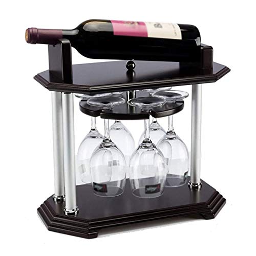 CZDYUF Countertop Wine Rack, Decorative Tabletop Wine Bottle Holder, Black, Friendly and Tasteless