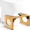 Top Life Collapsible Bamboo Toilet Stool - Physiological Wooden Footrest - Foldable Squatting Step Stool for WC - Anti Constipation, Recommended
