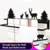HIGOH Towel Racks, Towel Rail for Bathroom,Wall Mounted with Pattern Towel Bar Punching for Bathroom Hand Towel Holder