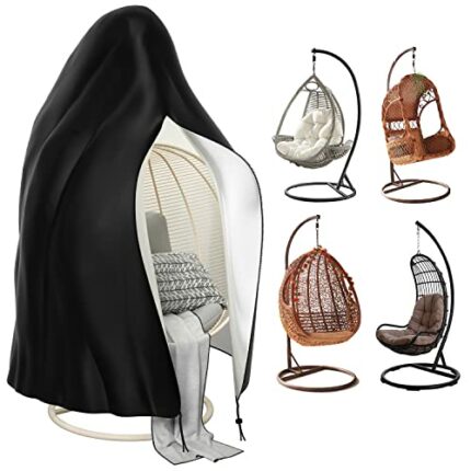 Priksia Egg Chair Cover Waterproof Patio Hanging Egg Chair Cover 210D Oxford Outdoor Swing Egg Chair Cover with Zipper 115x190cm