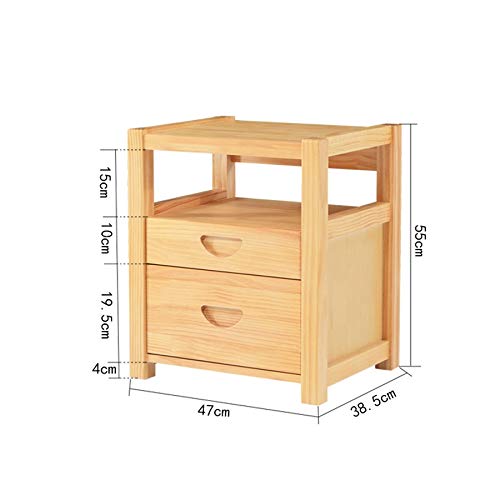 LUKEO Bedside Table Solid Wood Simple Bedroom Bedside Table, Mini Locker Multifunctional Bedside Table