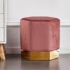 Life Interiors Amore Lux Velvet Pouffe, Pink
