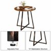 Rolanstar Dining Table Rustic Round Table with Metal Legs for Kitchen Living Room Coffee Table Bristro Table for Cafe/Bar