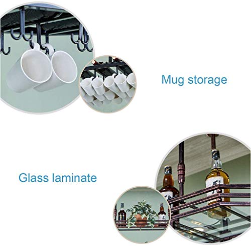 MiroDo Household Wine Shelf Cup Holder- Metal Wall Hanging Mounted Wine Champagne Glass Goblets Stemware Rack Holder Home Living Room Shelf Wine